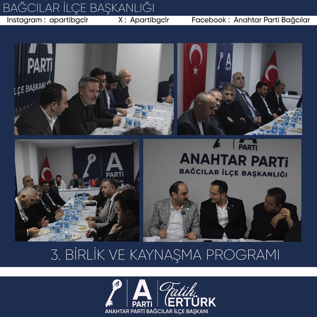 Anahtar Parti Bağcılar İlçe Başkanlığı olarak düzenlemiş olduğumuz 3. Birlik ve Kaynaşma Programımızı, büyük bir heyecan, güçlü bir motivasyon ve yüksek bir birlik ruhu içinde gerçekleştirdik. - 1